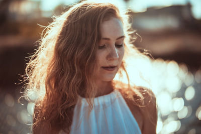 Close-up of young woman