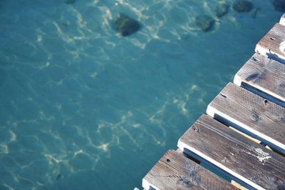 High angle view of swimming pool