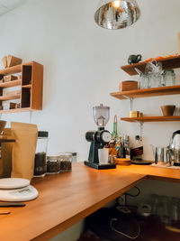 Coffee cup on table at home