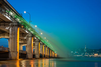 Illuminated city at night