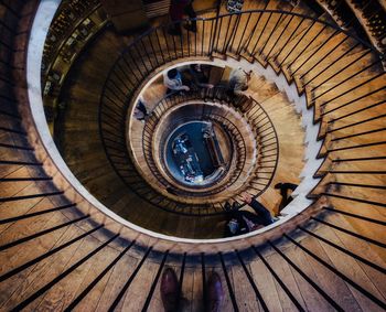 Directly below shot of spiral staircase