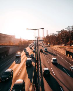 Cars on road in city