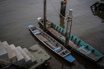 High angle view of pier over sea