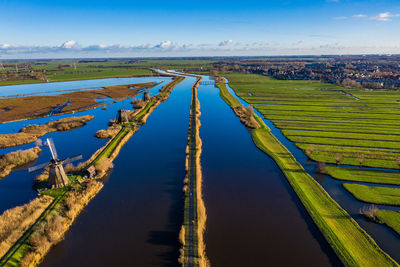 Scenic view of land against sky