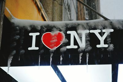 Close-up of road sign