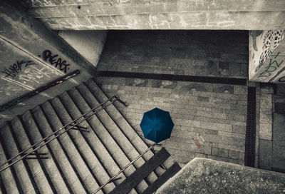 High angle view of steps