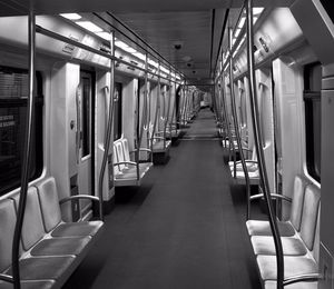 Interior of empty train