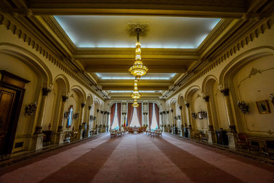 Interior of illuminated building