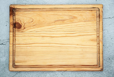 High angle view of wood on cutting board