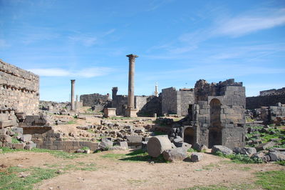 Old ruin buildings against sky