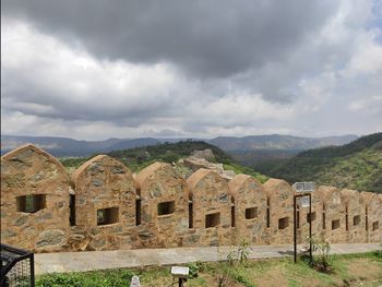 Old ruin fort against cloudy sky still remains a new