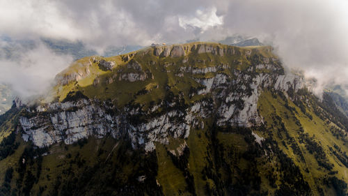 Panoramic view of rock formations against sky