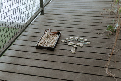 High angle view of food on table