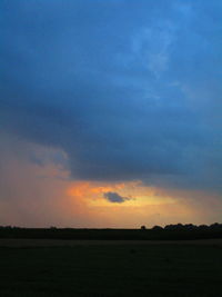 Scenic view of field against sky during sunset