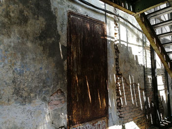 Close-up of old abandoned building