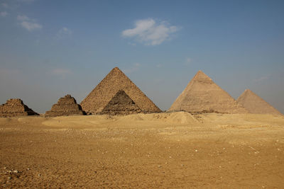 View of pyramids against sky