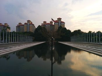 Reflection of buildings in water