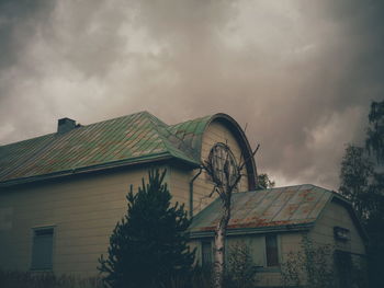 Low angle view of house against sky