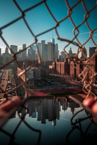 Reflection of buildings in water