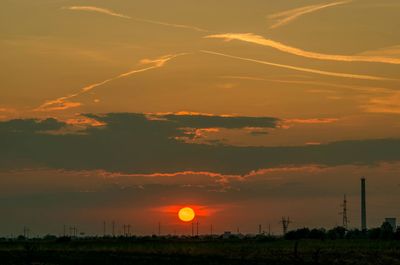 Sunset over field