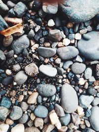 High angle view of stones