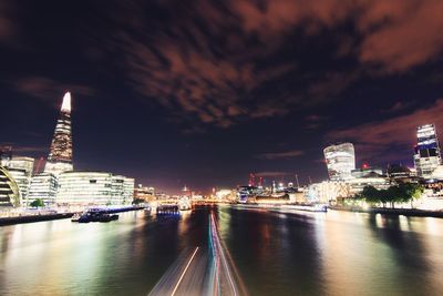 City lit up at night