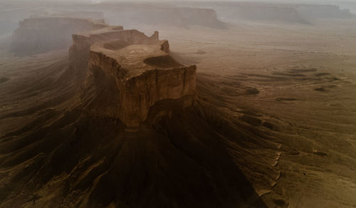 Aerial view of a desert