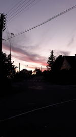 Empty road at sunset