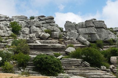 Rock formations against sky