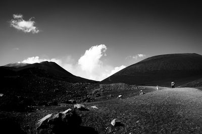 Panoramic view of mountains against sky