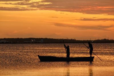 Scenic view of sea during sunset