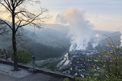 Panoramic view of city against sky