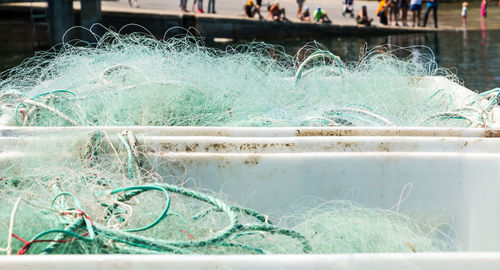 Close-up of fishing net