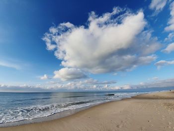 Scenic view of beach against sky