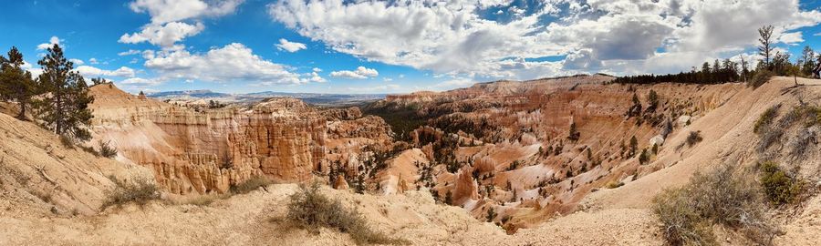 Panoramic view of rock formations