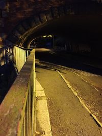 Railroad tracks in tunnel