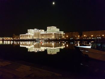 Illuminated city at night