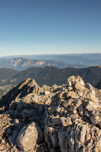 Aerial view of landscape and mountains against sky