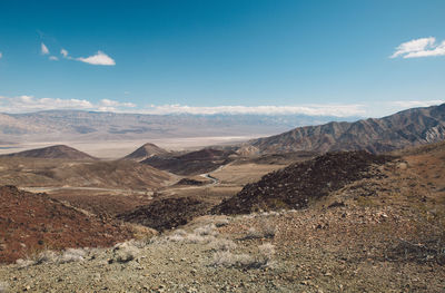 Scenic view of desert against sky