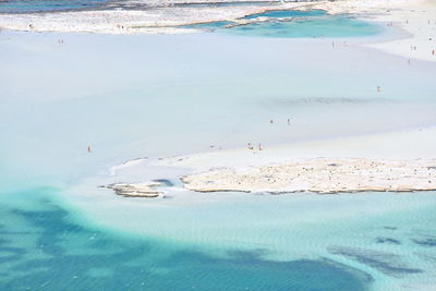 High angle view of people on beach