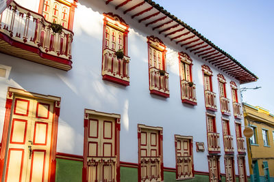 Beautiful houses at the heritage town of salamina located at the caldas department in colombia.