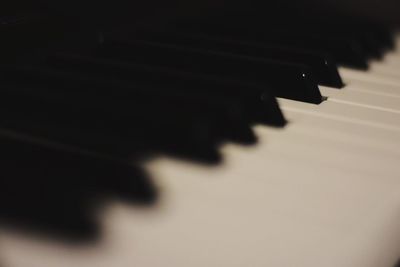 Close-up of piano keys
