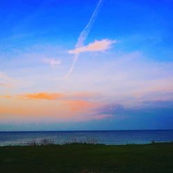 Scenic view of sunset over sea