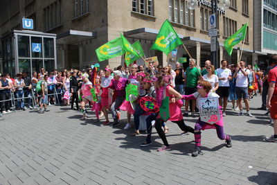 People on street in city