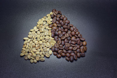 High angle view of eggs on table