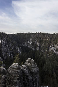 Scenic view of rock formation against sky