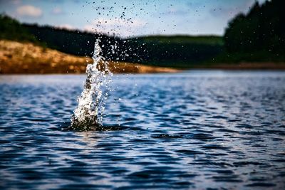 Water splashing in a sea
