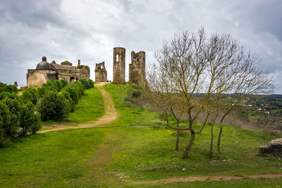 View of fort against cloudy sky