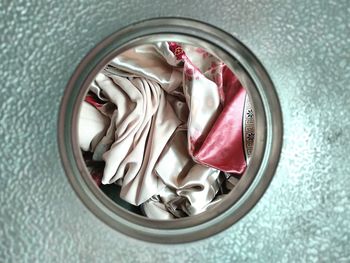 High angle view of food on table