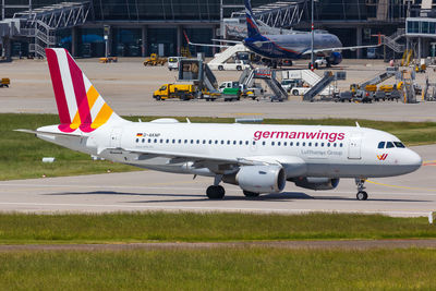 Airplane on airport runway